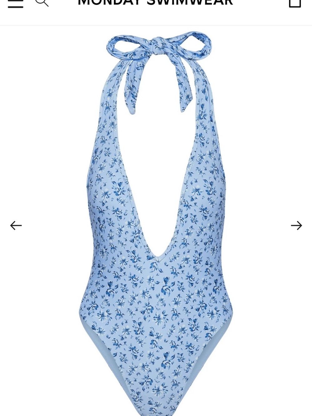 Monday Swimwear Light Blue Floral Halter Kids One-Piece Swimsuit